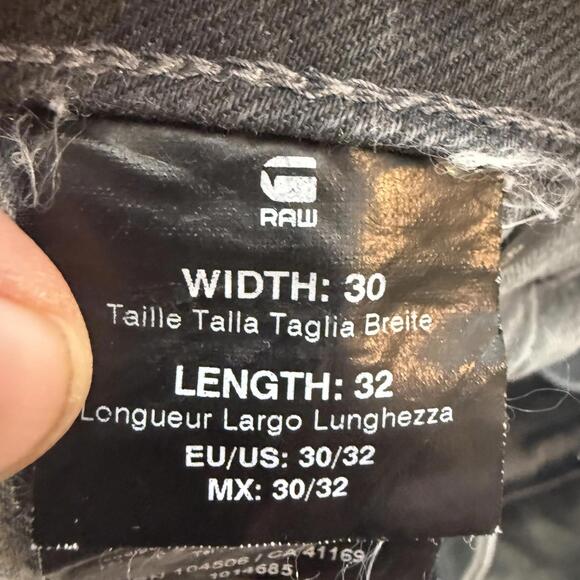GStar RAW Jeans Mens 30x32 Gray 3D Slim Button Fly Straight Moto Streetwear - Picture 12 of 12